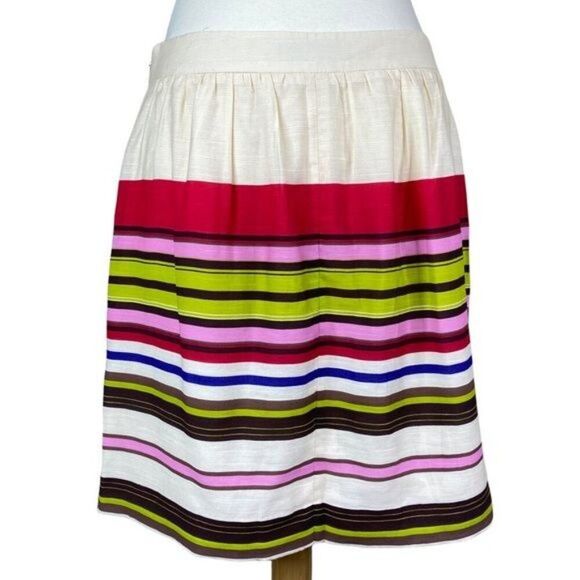 Loft Ann Taylor Pleated Skirt Stiped Size 6P - Picture 3 of 6